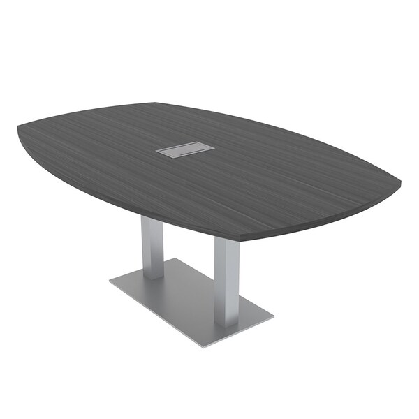 45 in W, 84 in L, 29 in H, Engineered Wood Top, Grey
